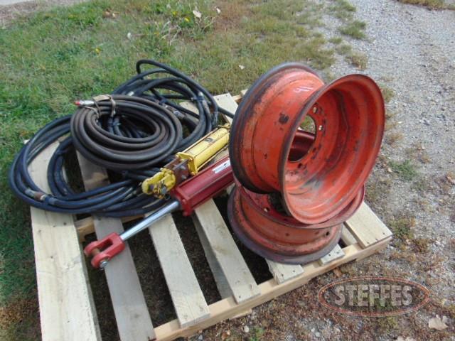 Pallet of hyd- hose- hyd- cylinders- - tire rims_1.jpg